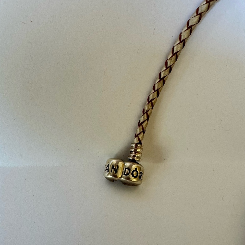 Pandora Gold and Brown Braided Bracelet